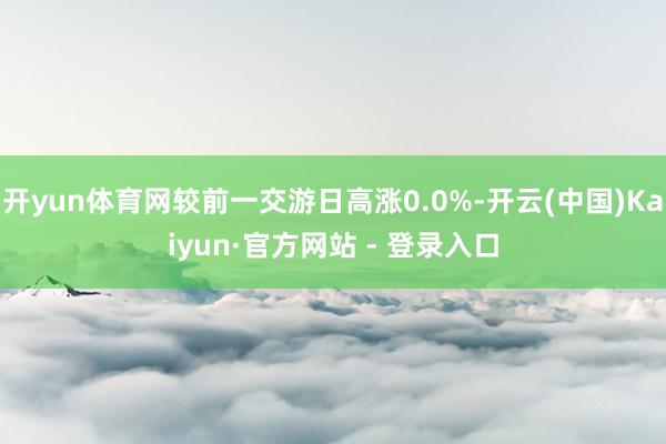 开yun体育网较前一交游日高涨0.0%-开云(中国)Kaiyun·官方网站 - 登录入口